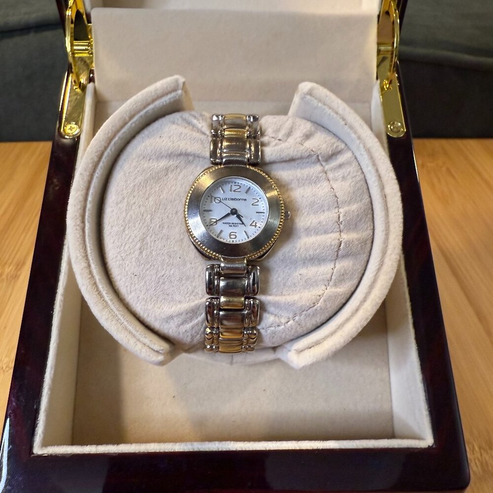 Vintage Liz Claiborne Two Tone Gold/Silver Ladies' Watch, 27mm